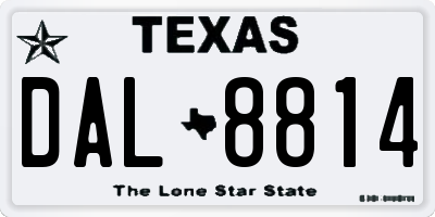 TX license plate DAL8814