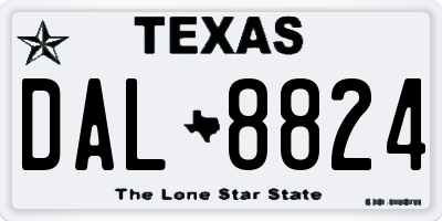 TX license plate DAL8824