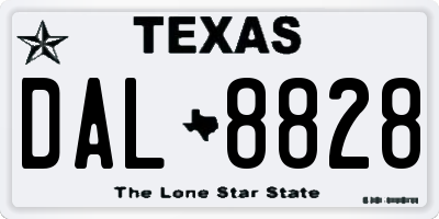 TX license plate DAL8828