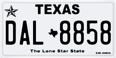 TX license plate DAL8858