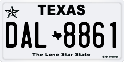 TX license plate DAL8861