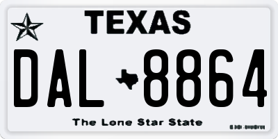 TX license plate DAL8864