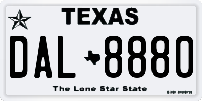 TX license plate DAL8880