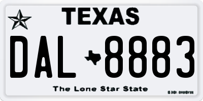 TX license plate DAL8883