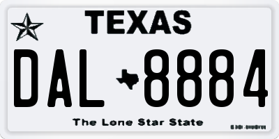 TX license plate DAL8884