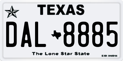 TX license plate DAL8885