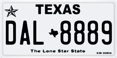 TX license plate DAL8889