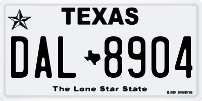 TX license plate DAL8904