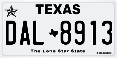 TX license plate DAL8913