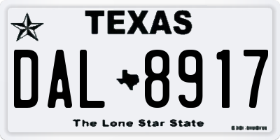 TX license plate DAL8917