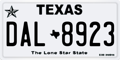 TX license plate DAL8923