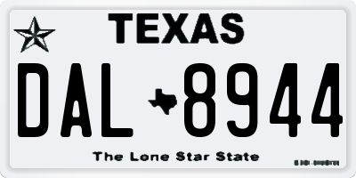 TX license plate DAL8944