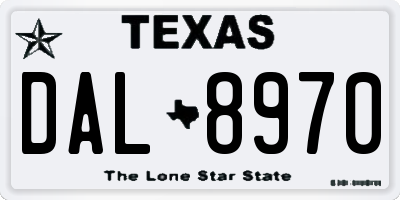 TX license plate DAL8970