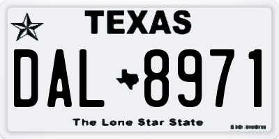 TX license plate DAL8971