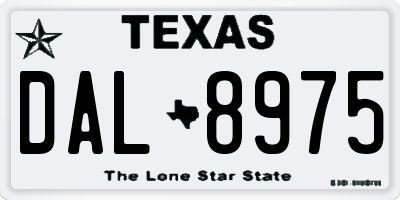 TX license plate DAL8975