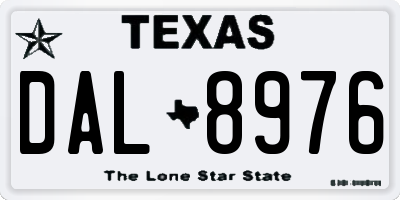TX license plate DAL8976