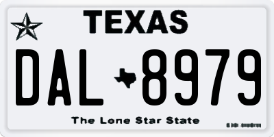 TX license plate DAL8979