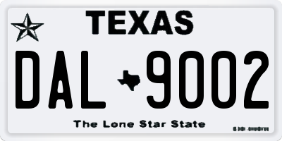 TX license plate DAL9002