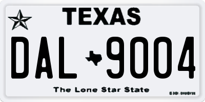 TX license plate DAL9004