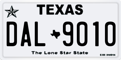 TX license plate DAL9010