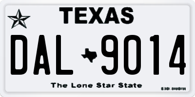 TX license plate DAL9014