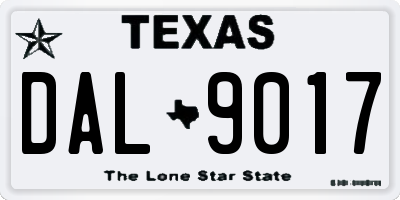TX license plate DAL9017