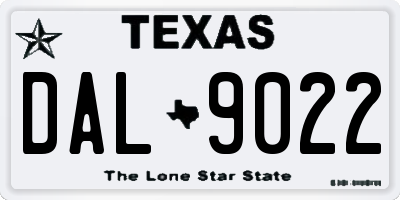 TX license plate DAL9022