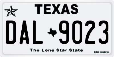 TX license plate DAL9023