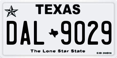 TX license plate DAL9029