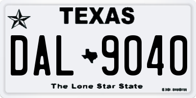 TX license plate DAL9040