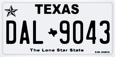 TX license plate DAL9043