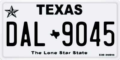 TX license plate DAL9045
