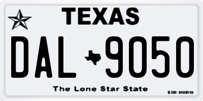 TX license plate DAL9050