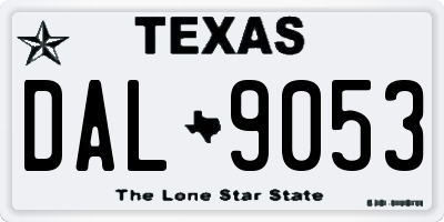 TX license plate DAL9053