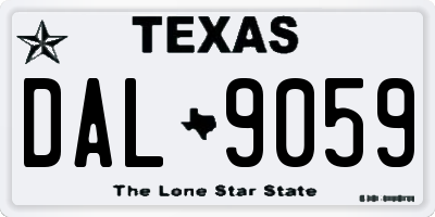 TX license plate DAL9059