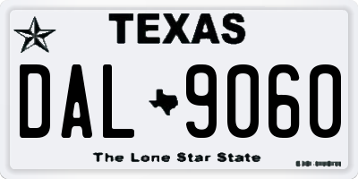TX license plate DAL9060
