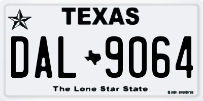 TX license plate DAL9064