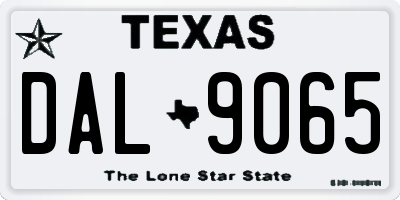 TX license plate DAL9065