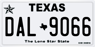 TX license plate DAL9066