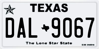TX license plate DAL9067