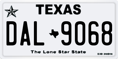 TX license plate DAL9068
