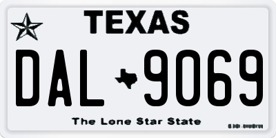 TX license plate DAL9069