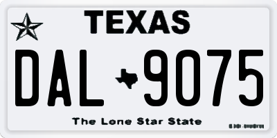 TX license plate DAL9075