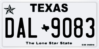 TX license plate DAL9083