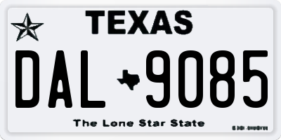 TX license plate DAL9085