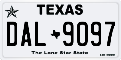 TX license plate DAL9097