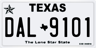 TX license plate DAL9101