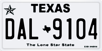 TX license plate DAL9104