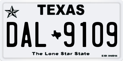 TX license plate DAL9109