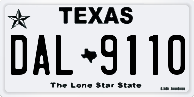 TX license plate DAL9110